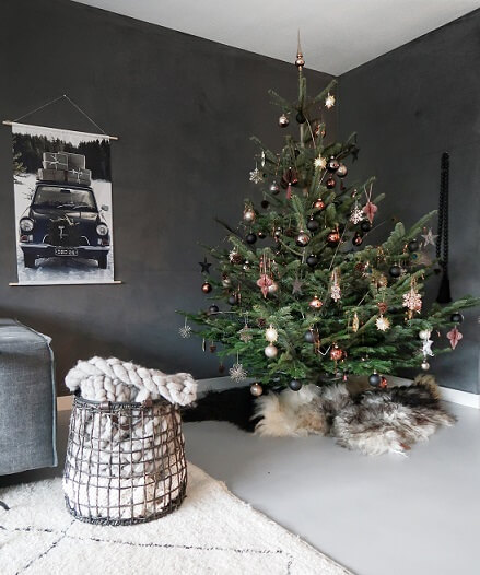 kerstboom warme kleuren