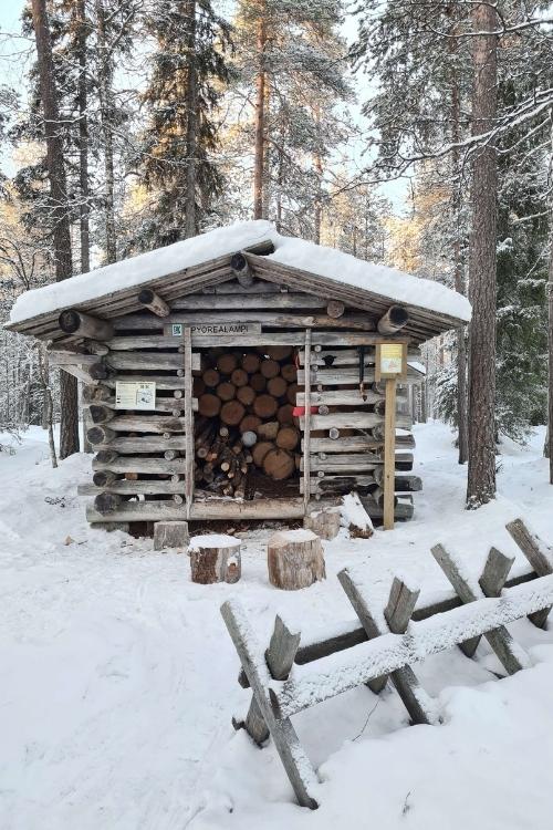 cabin in the snow