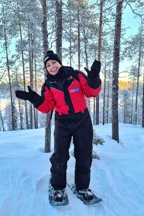 happy in the snow